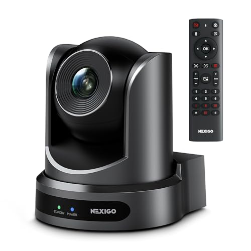 NexiGo Conference Room PTZ Camera System with 10X Optical Zoom, Remote Control, USB Output & Autofocus for Live Streaming, Meetings, Church Services, Education, for OBS/Zoom/Skype | Easy Setup - style: Optical Zoom FHD