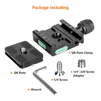 Koolehaoda 50mm Quick Release Plate & Clamp Set - Aluminum, Arca Swiss | QR Plate Adapter with Clamp, Arca-Swiss Standard Compatible, for DSLR Camera Tripod Ball Head Monopod Gimbal Stabilizer - color: KQ-50 QR pale