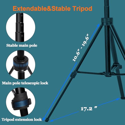 70.9” Auto Face Tracking Tripod for iPhone Anriod Phone,Vlogging Kit | Content creator essentials,with light , 360 rotatable tripod, with wireless microphone and remote - style: With T20 Mic