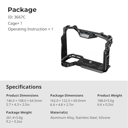 SmallRig HawkLock Quick Release Full Cage for Sony Alpha 7R V/Alpha 7 IV/Alpha 7S III/Alpha 1 / Alpha 7R IV/Alpha 7 V, Built-in Quick Release Plate for Arca, Cold Shoes (Upgraded Version) - style: Normal Cage