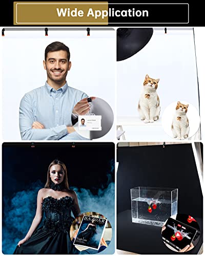 UTEBIT 5x6.5ft White Black Backdrop with 4 Spring Clamps (Without Stand) | 2-in-1 Collapsible Black White Screen Backdrop Revisible for Photography Photoshoot Portraits Party Video Studio - size: 5 * 6.5FT