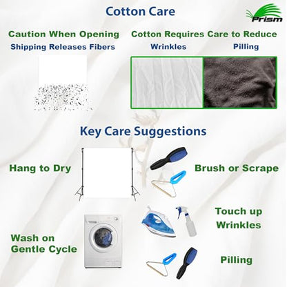 Prism 100% Cotton Extra Thick Professional Video Green Screen Backdrop 9x18 ft, Brushed for Low Light Reflectance and Bleed Through, Sustainable Organic Cotton Muslin with No Microplastic Shedding - color: Green 9x18ft