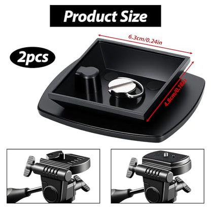2 Pack Camera Quick Release Plate 63x48mm Universal Tripod Quick Release Plate Camera Mount Adapter Replacement for Tripods and Cameras Tripod Mount