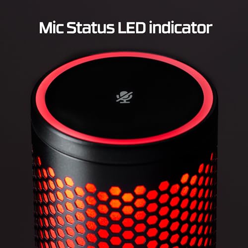HyperX QuadCast 2 – USB Microphone for Gaming, Streaming and Podcasting, with On-Board Controls, LED Lighting, Removable Shock Mount, PC, Mac, PS5, PS4, USB-C - Black (Renewed)