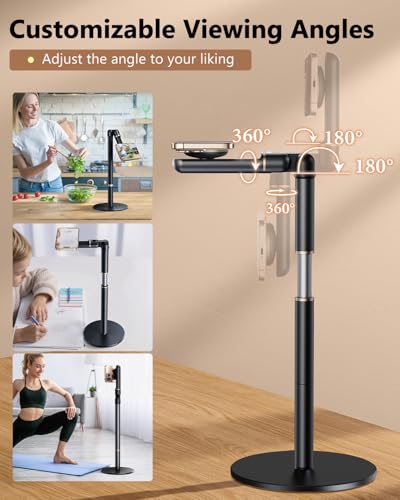 Height/Angle Adjustable Magnetic Phone Holder, 10"-25" Retractable Desk Phone Stand for Desk,720°Rotatable+180° flip, 360 Magnetic Phone Holder for Video Calls Kitchen Office Etc - style: Magnetic Style