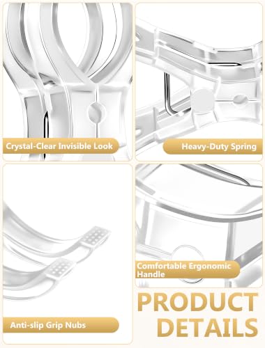 12 Pack 3.5 Inch Clear Balloon Arch Clips, Heavy Duty Transparent Spring Clamps for Backdrop Stand, Reusable Plastic Clips for Birthday Wedding Party Decor Photography Studios