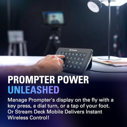 Elgato Prompter XL, Full-Sized Teleprompter, Removable | 15.6-inch detachable Full HD display, Doubles as conferencing monitor, Fits DSLR, mirrorless, studio cameras, USB-C 3.2 - style: Prompter XL