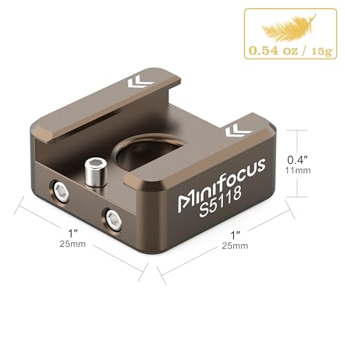 MINIFOCUS Cold Shoe Mount(4 Pcs), 1/4"-20 Screw with Locating Pins Compatible for ARRI Standard Mounting Points, with 3/8"-16 Adapter for Camera Cage Flash LED Monitor Microphone - style: Sienna 4 PCS
