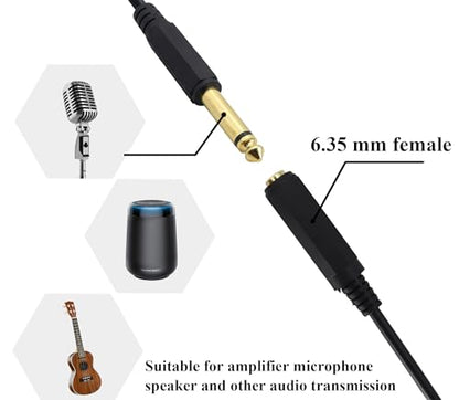 Right Angle Gold Plated 1/4 Mono to 1/8 Cable 90 Degree TS 3.5mm Mono Audio 1/8 inch Male to 6.35mm 1/4 inch Female Jack Converter Cable for Amplifier, Speaker, Guitar(30CM/1Pack) - color: 90 Degree 30CM/1Pack