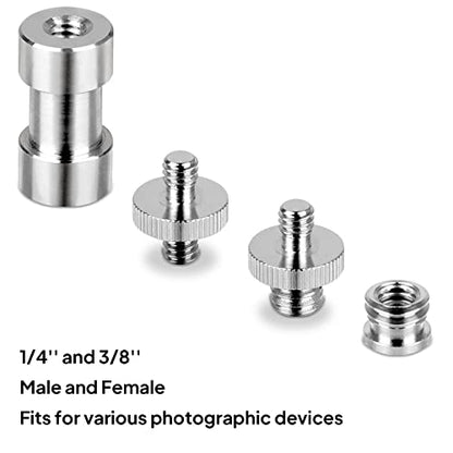 Camera Screw Set - 20pcs Tripod Adapter Mounts for 1/4" to 3/8" Light Stand Monopod Ballhead Flash Shoulder Rig