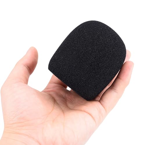 Mudder 5 Pack Foam Mic Cover Handheld Microphone Windscreen (5 Pack) | Fits Handheld Mics, Microphone Pop Filter,Microphone Muffler,Foam Microphone Cover, Snug Fit Ball Shape