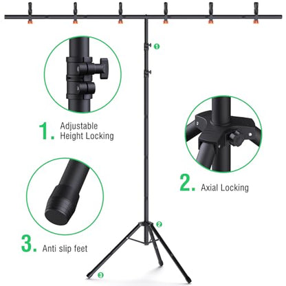 Forlogic Green Screen Backdrop Kit with Stand, 8x7.2ft Portable GreenScreen Background Stand for Streaming Video and Photography Shoots - size: 8*7.2FT