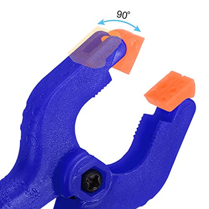 PATIKIL 2 Inch Spring Clamps, 4 Pack Plastic Flexible Anti-slip Strong Backdrop Clamp Clips for Stand DIY Project Photography Studio Craft, Blue - color: Blue
