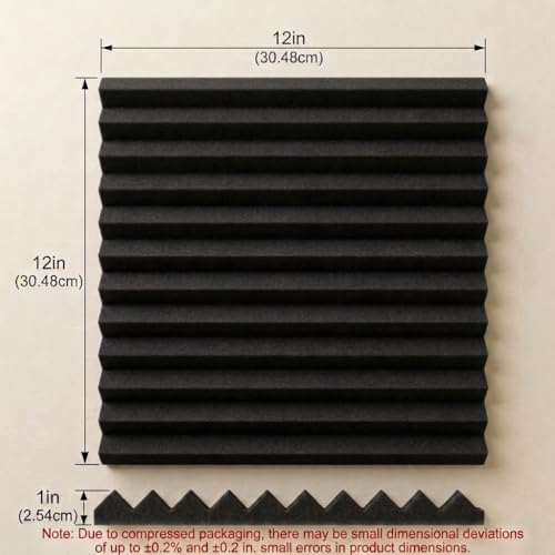 96 Pack Medium Sale Acoustic Foam Soundproof Foam(Accompanied By Double-Sided Adhesive Tape) (96 Black) - color: 96 black