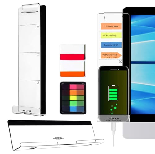 LRZCGB Acrylic Monitor Sticky Note Holder, Transparent Message Board Reminder for Computer Screen (Left) - color: Left