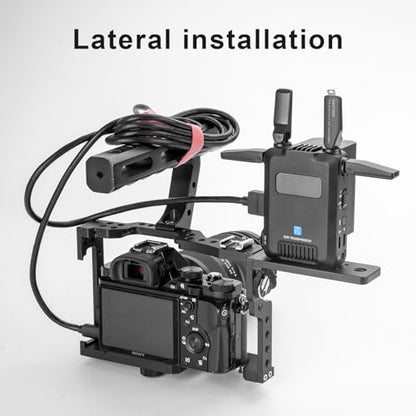 FOMITO L-Shape Camera Extension Bracket - Aluminum Alloy Rig Mount with 1/4" & 3/8" Screws for Z CAM, Wireless Transmitter, LED Light & Phone Holder | Adjustable Installation Direction L6