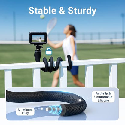 29.5'' Magnetic Flexible Gooseneck Phone Mount Holder for iPhone 17 16 15 Pro Max & Action Camera,Long Arm Bendable Selfie Stick Cell Phone Stand with 1/4"20 for Stroller Treadmill Gym Shopping Cart