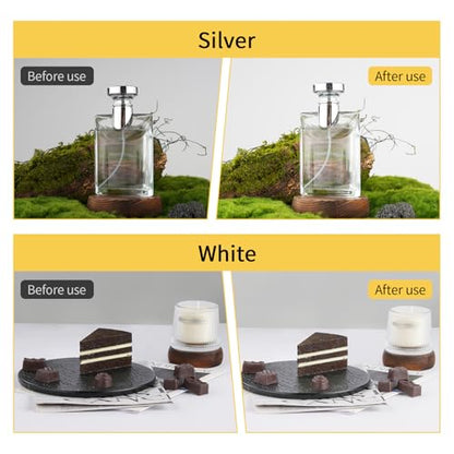 Meking Silver White Photo Backdrop Boards, 2 in 1 Light Reflectors for Photography, Flat Lay Photography Background for Food, Makeup, Jewelry and Other Small Product (17x12 Inch) - size: 1Pcs A3 Silver White