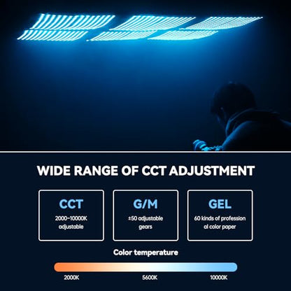 GVM 200W Flexible Led Panel Light Mat with Bluetooth Control, RGB Video Light with Softbox, 2000K-10000K Foldable Photography Light, 16 Kinds Lighting Scene, 1400pcs Led Beads, 23.62 * 23.62 inch - size: B200C