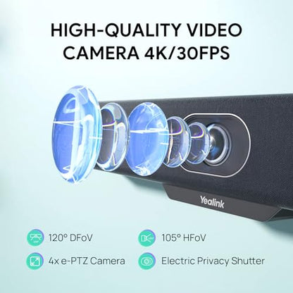 Yealink A10-020 All-in-One 4K Video Conferencing System Conference Room Camera with CTP18 Touch Panel Controller (Renewed)
