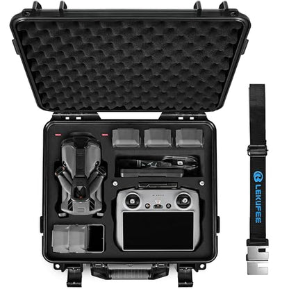 Lekufee Waterproof Hard Carrying Case for DJI Mini 5 Pro Drone, Fly More Combo, DJI RC 2/RC N3, Battery(6 pcs), Charging Hub, and other Accessories(Case Only)
