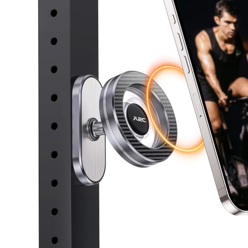 APPS2Car Magnetic Phone Holder for Gym, Alloy Base & Ball Joint, Attach to Metal Surfaces, Dual Magnet Phone Mount for MagSafe iPhone 12-17 Series, Grey - color: Grey