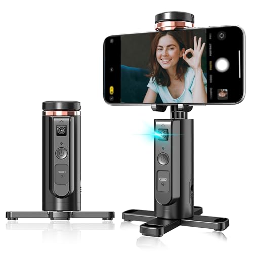 Auto-Tracking Phone Tripod, 360° Rotation Auto Face Tracking Tripod with Gesture & Remote Control, Cell Phone Tripod Stand for Recording, Universal 1/4-Inch Mount for Tripods/Selfie Sticks - color: Desktop Gimbal