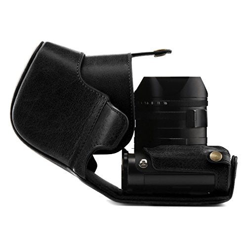 Mega Gear MG1402 Leica Q-P, Q (Typ 116) Ever Ready Genuine Leather Camera Case and Strap, with Battery Access, Black - color: Black