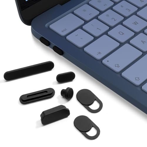 CaseBuy MacBook Neo Accessories, 7Pack Dust Plug Covers for 2026 New MacBook Neo 13 inch with Apple A18 Pro Chip A3404, Dust Plug for USB-C, Headphone & 2PCS Webcam Cover - size: 7 Pack
