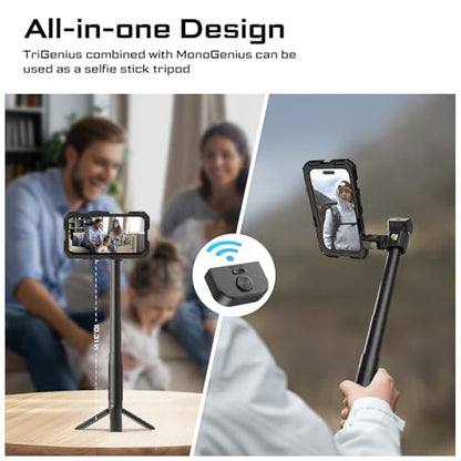 Freewell Genius Rig Cage for iPhone 16 Pro Max - Tool-Free Setup, Multifunctional Tripod and Monopod Handles, Bluetooth Remote - style: 16 Pro Max