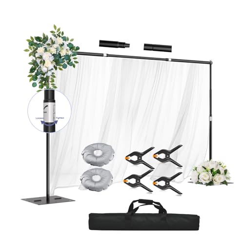 Heavy Duty Backdrop Stand, 8.5x10ft Adjustable Photo Background Support System Kit with Metal Base, Pipe and Drape Photography Back Drop Kit for Parties Video Studio Wedding - size: 8.5x10ft