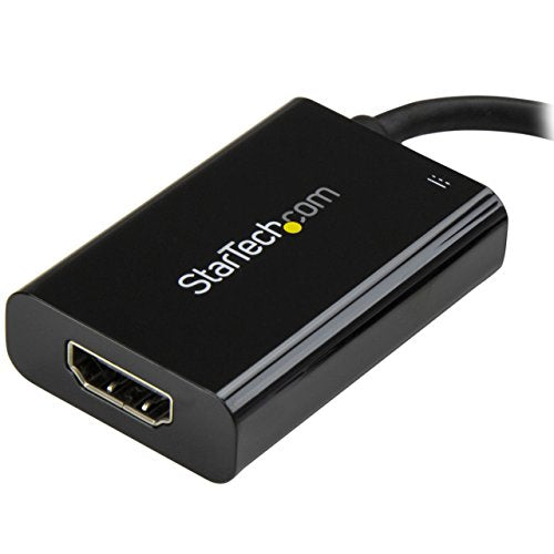 StarTech USB-C to HDMI 2.0 Active Adapter, 4K 60Hz, 60W PD, Black, 1080p - color: Black, style: 4K 60Hz w/ 60W PD Charge