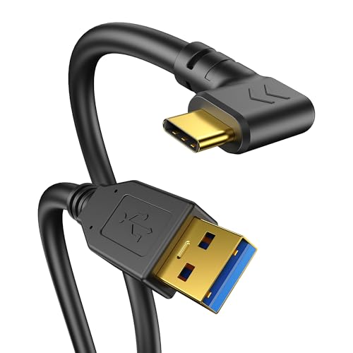 16ft USB-A to USB-C High-Speed Data Transfer Cable with Dual Magnetic Rings – Camera Connection Cable with Signal Boosting, Compatible with Hard Drives, Canon, Sony, Fujifilm, Nikon DSLR Cameras - color: L-Shaped, size: 16ft