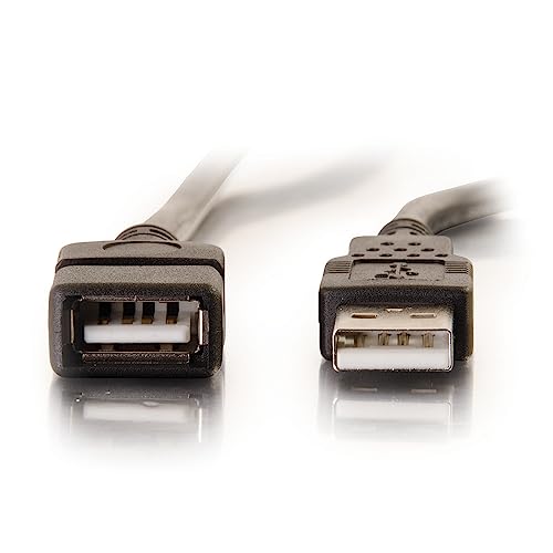 C2G USB Long Extension Cable, USB Cable, USB A to A Cable, Black, 9.84 Feet (3 Meters), Cables to Go 52108 - color: Black, size: 9.8 Feet, style: USB A Male to A Female