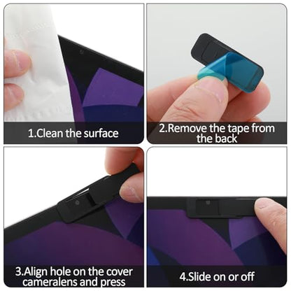 Ymapinc 4Pcs Camera Cover Laptop, Webcam Cover Slide for Privacy Safe Suitable for Computer Mobile Phones Laptops Tablets - Black