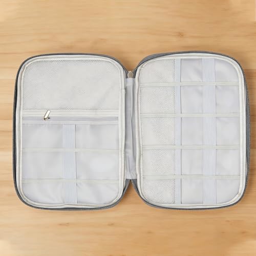 Yamrots Travel Cable Organizer, Electronic Organizer Travel Case, Portable Storage Bag for SD Card, Charger, Power Bank, Earphone (Grey)
