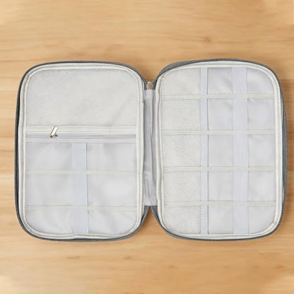 Yamrots Travel Cable Organizer, Electronic Organizer Travel Case, Portable Storage Bag for SD Card, Charger, Power Bank, Earphone (Grey)