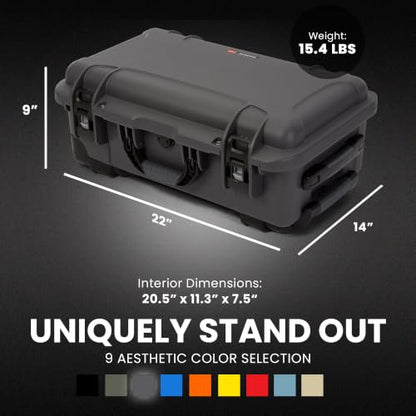 NANUK 935 Pro Photo Kit – Waterproof Travel Camera Hard Case with Padded Dividers and Wheels, 22” x 14” x 9” - Dustproof and Impact Resistant, Airline Carry-On Approved – Graphite | IP67 Waterproof, Padded Dividers and Lid Organizer, Heavy-Duty Wheels and