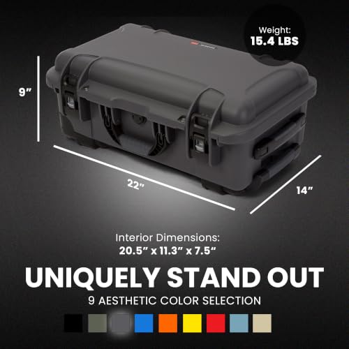 NANUK 935 Pro Photo Kit – Waterproof Travel Camera Hard Case with Padded Dividers and Wheels, 22” x 14” x 9” - Dustproof and Impact Resistant, Airline Carry-On Approved – Graphite | IP67 Waterproof, Padded Dividers and Lid Organizer, Heavy-Duty Wheels and