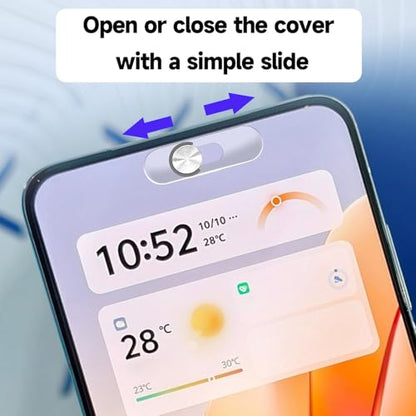 Front Camera Covers Compatible with Galaxy/iPad/Pixel | Smartphone Webcam Cover | Lens Protector, Camera Blocker for Privacy and Safety | 2Pack | Silver
