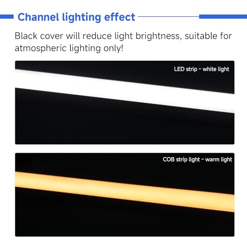 10-Pack 3.3ft/1m U-Shape LED Aluminum Channel with Black Cover, Black LED Strip Light Diffuser Track, Waterproof LED Profile for Under Cabinet, Stairs, Wardrobe, fits 12mm/0.5" Wide Strips - color: Black Aluminum + Black Cover, size: 3.3FT/10P/#048