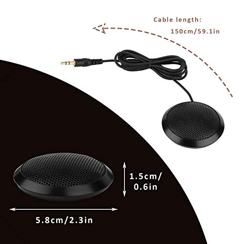 Conference Microphone 3.5mm Desktop Computer Mic for Computer Desktop and Laptop 360° Omnidirectional Condenser Mic for Online Meeting/Class, Skype, Recording, Chatting, Gaming