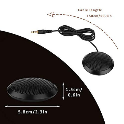 Conference Microphone 3.5mm Desktop Computer Mic for Computer Desktop and Laptop 360° Omnidirectional Condenser Mic for Online Meeting/Class, Skype, Recording, Chatting, Gaming