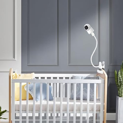 Baby Monitor Mount Holder Compatible with eufy Security Indoor Cam E30/C210/C220/E21/E20/E220/S350, Spaceview E110, Spaceview Pro E210, Spaceview S, T8417 /T8360, 16" Flexible Clip Mount - color: Off-white