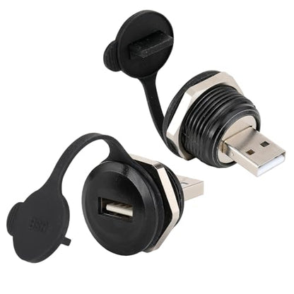 PENGLIN 2PCS USB2.0 Male to Female Panel Mount Connector, USB 2.0 Plug to Socket Pass Through Connector Converter High-Speed Data Transfer - size: USB 2.0(2PCS)-Single port