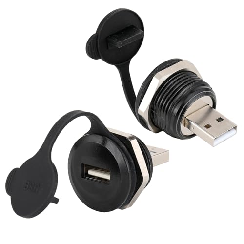 PENGLIN 2PCS USB2.0 Male to Female Panel Mount Connector, USB 2.0 Plug to Socket Pass Through Connector Converter High-Speed Data Transfer - size: USB 2.0(2PCS)-Single port