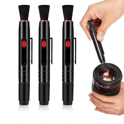3 Pcs Lens Pen Brush Kit for Cleaning Camera Lenses and Screens Multifunction Lenspen for Photography Optics Screen and Lens Cleaning Tools for SLR and Other Devices