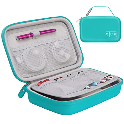 Canboc Hard Travel Electronic Organizer Case for MacBook Power Adapter Charger, Cable, Mouse Power Bank, Apple Pencil, USB Flash Disk, SD Card, Small Portable Accessories Bag, Green - color: Green
