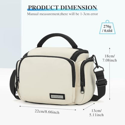 G-raphy Camera Bag Case Compact Lightweight Shoulder Crossbody Sling Photography Bags for Nikon Canon Sony DSLR SLR Mirrorless with Removal Straps (Beige) - color: Beige
