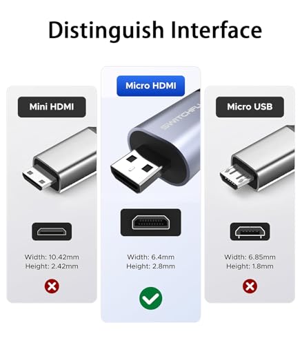 4K Micro HDMI to HDMI Cable 10FT, 4K@60Hz HDR High Speed HDMI Cord, Nylon Braided Compatible with GoPro Hero, Raspberry Pi 5/4, DSLR Camera, Laptop to TV - size: 10 Feet